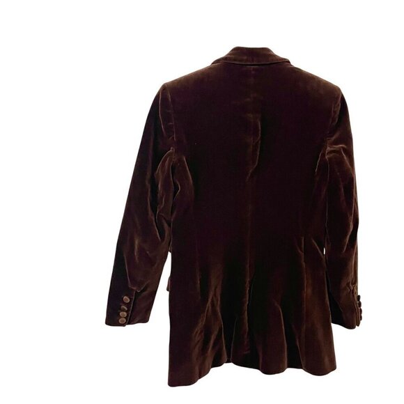 Whistles Brown Velvet Longline Blazer Size US 6 - Picture 3 of 3